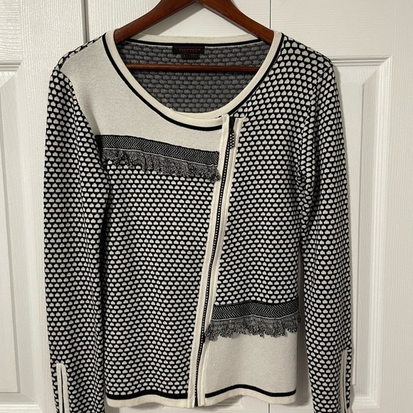 Fontana Women’s Crystal embellished zipper asymmetrical zip sweater size Small - Picture 13 of 13